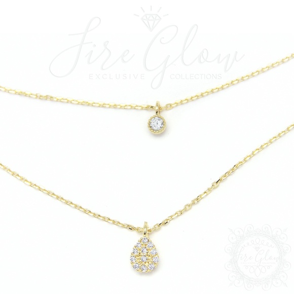 18K Gold Dipped Two Cute Layered Charm Necklace - Picture 13 of 16